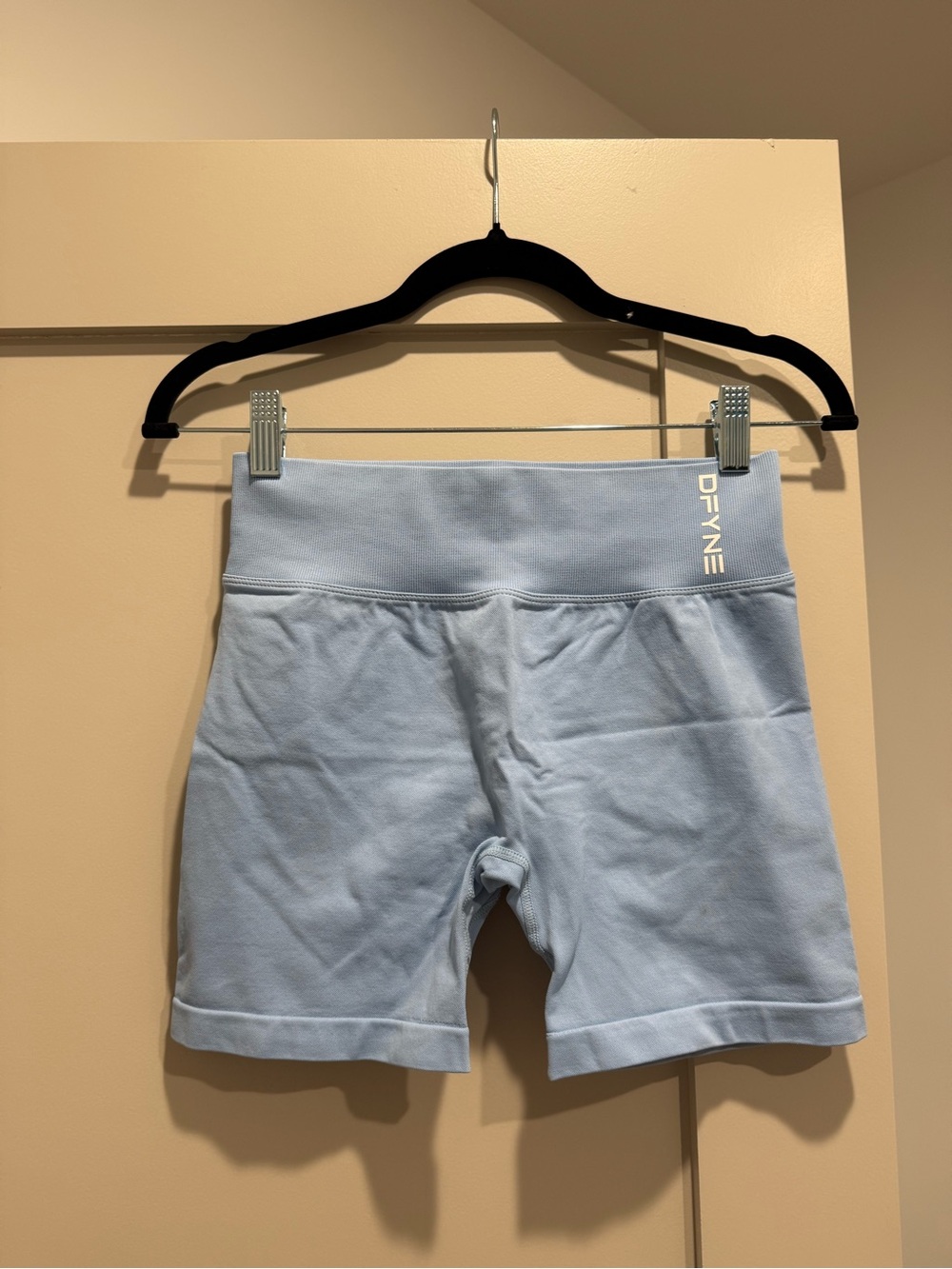 DFYNE Light Blue High-Rise Bike Shorts